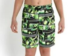 Speedo Shantytown Jungen Watershort Printed Leisure 17" - 116 Black/fluo Green