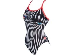 Arena Crazy Make Up Badeanzug Challenge Back - 38 Black/fluo Red