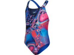 Speedo Digital Placement Mädchen Badeanzug Medalist Back - EcoEndurance+ - 152 Blue/pink