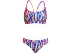 Funkita Wing Tips Ladies Schwimmbikini Sports Top + Sports Brief - 36 (10)