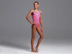 Funkita Eco Pinky Palm Girls Badeanzug Diamond Back - 140 (8) -Schwimmausrüstung Geschäft FKS033G70924 4