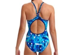 Funkita Bashed Blue Ladies Badeanzug Diamond Back - 34 (8) -Schwimmausrüstung Geschäft FS11L BASHED BLUE 03