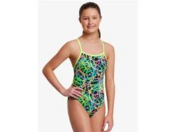 Funkita Burnouts Girls Badeanzug Single Strap - 152 (10) -Schwimmausrüstung Geschäft FS16G BURNOUTS 03