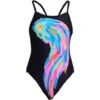 Funkita Icarus Ink Girls Badeanzug Single Strap - 140 (8) -Schwimmausrüstung Geschäft FS16G ICARUS INK 01