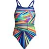 Funkita Land Lines Girls Badeanzug Single Strap - 164 (12) -Schwimmausrüstung Geschäft FS16G LAND LINES 01