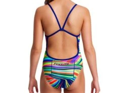 Funkita Land Lines Girls Badeanzug Single Strap - 164 (12) -Schwimmausrüstung Geschäft FS16G LAND LINES 02