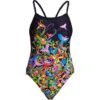 Funkita Macaw Magic Girls Badeanzug Single Strap - 176 (14) -Schwimmausrüstung Geschäft FS16G MACAW MAGIC 01