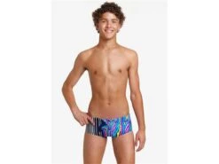 Funky Trunks Zorse Code Boys Badehose Sidewinder Trunks - 140 (24) -Schwimmausrüstung Geschäft FTS010B ZORSE CODE 03