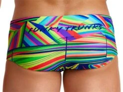 Funky Trunks Land Lines Mens Badehose Sidewinder Trunks - 4 (32) -Schwimmausrüstung Geschäft FTS010M LAND LINES 02