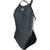 Arena Icons Panel Badeanzug Fast Back - 42 Asphalt/black/white/black -Schwimmausrüstung Geschäft Icons20Panel20Badeanzug asphbkwhbk 1