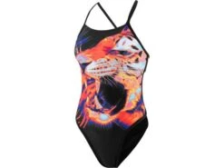 Speedo JungleBeast Placement Badeanzug Ribbonback - Endurance+ - 34 Black/orange
