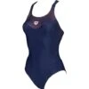 Arena Mirrored Badeanzug V Back - 36 Navy