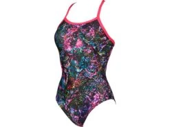 Arena Mountains Texture Badeanzug Light Drop Back - 34 Black/multi