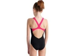 Arena Placement Mädchen Badeanzug New V Back - 128 Black/freak Rose -Schwimmausrüstung Geschäft Placement20Madchen20Badeanzug bkfrkrosa 4