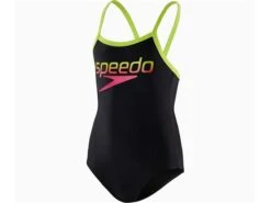 Speedo Placement Mädchen Badeanzug Thinstrap - Endurance10 - 128 Black/green