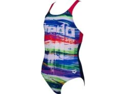 Arena Rainbow Colors Mädchen Badeanzug Swim Pro Back - 128 Navy/freak Rose
