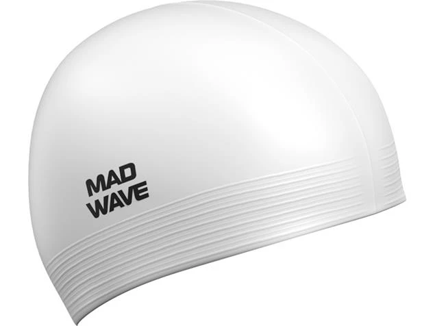 Mad Wave Solid Latex Badekappe White 3 Mad Wave Solid Latex Badekappe White
