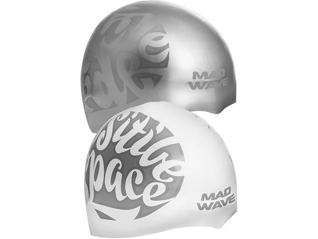 Mad Wave Space Reversible Silikon Badekappe White/silver 3 Mad Wave Space Reversible Silikon Badekappe White/silver