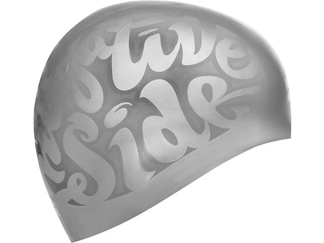 Mad Wave Space Reversible Silikon Badekappe White/silver 4 Mad Wave Space Reversible Silikon Badekappe White/silver – Bild 2