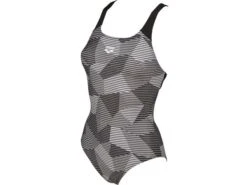 Arena Striped Geo Badeanzug Swim Pro Back - 44 Black/multi