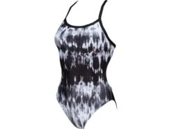 Arena Tiedye Stripes Badeanzug Challenge Back - 34 White/black Multi