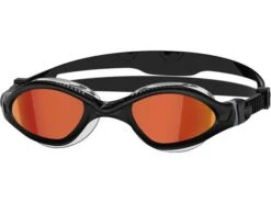 Zoggs Tiger LSR+ Titanium Mirror Schwimmbrille Black-grey/mirror Red - Small Fit