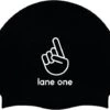 Lane One Soft Silikon Badekappe - Black/white -Schwimmausrüstung Geschäft lane20one20Soft20Silikon20Badekappe blackw