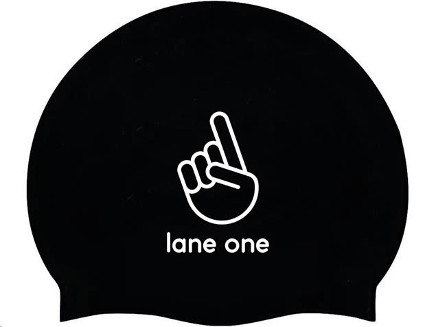 Lane One Soft Silikon Badekappe - Black/white 3 Lane One Soft Silikon Badekappe - Black/white